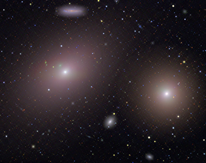 Les galaxies elliptiques M 84 et M 86